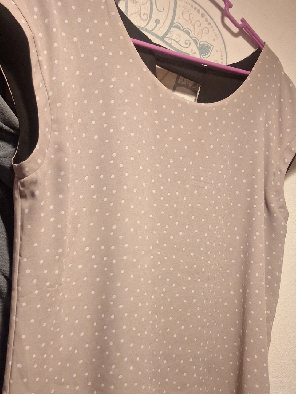 Women’s Polka Dot Cap Sleeve Top - Blush Pink